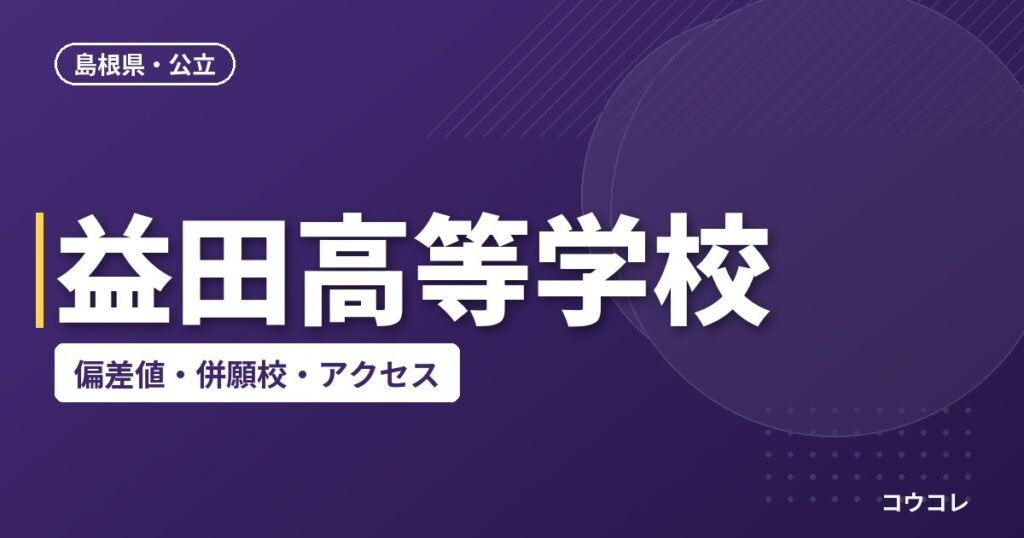 益田高等学校の偏差値・併願校・アクセス
