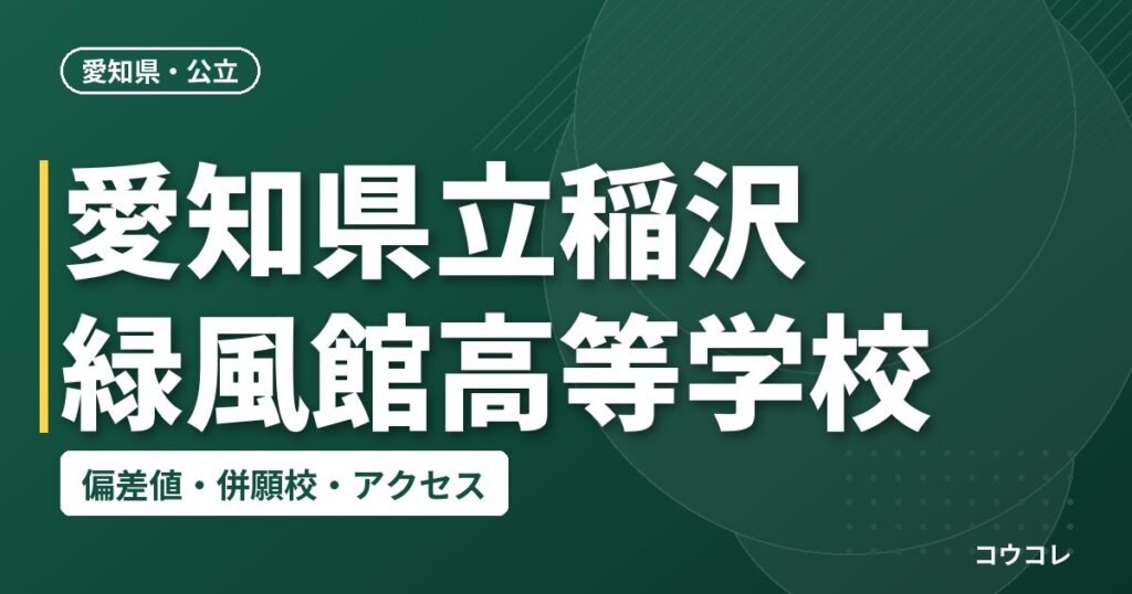 愛知県立稲沢緑風館高等学校の偏差値・併願校・アクセス