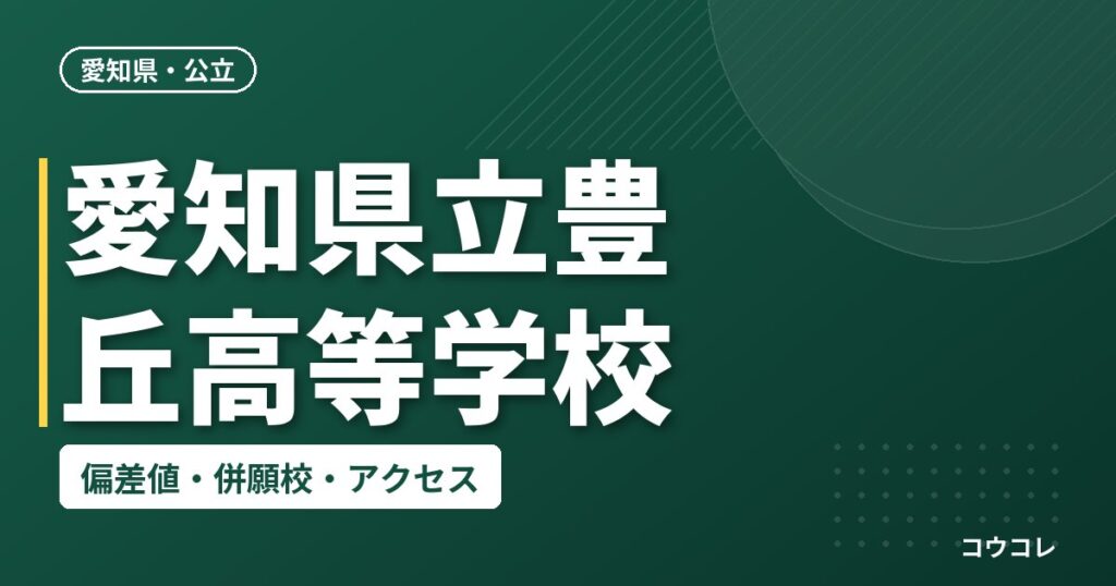 愛知県立豊丘高等学校の偏差値・併願校・アクセス