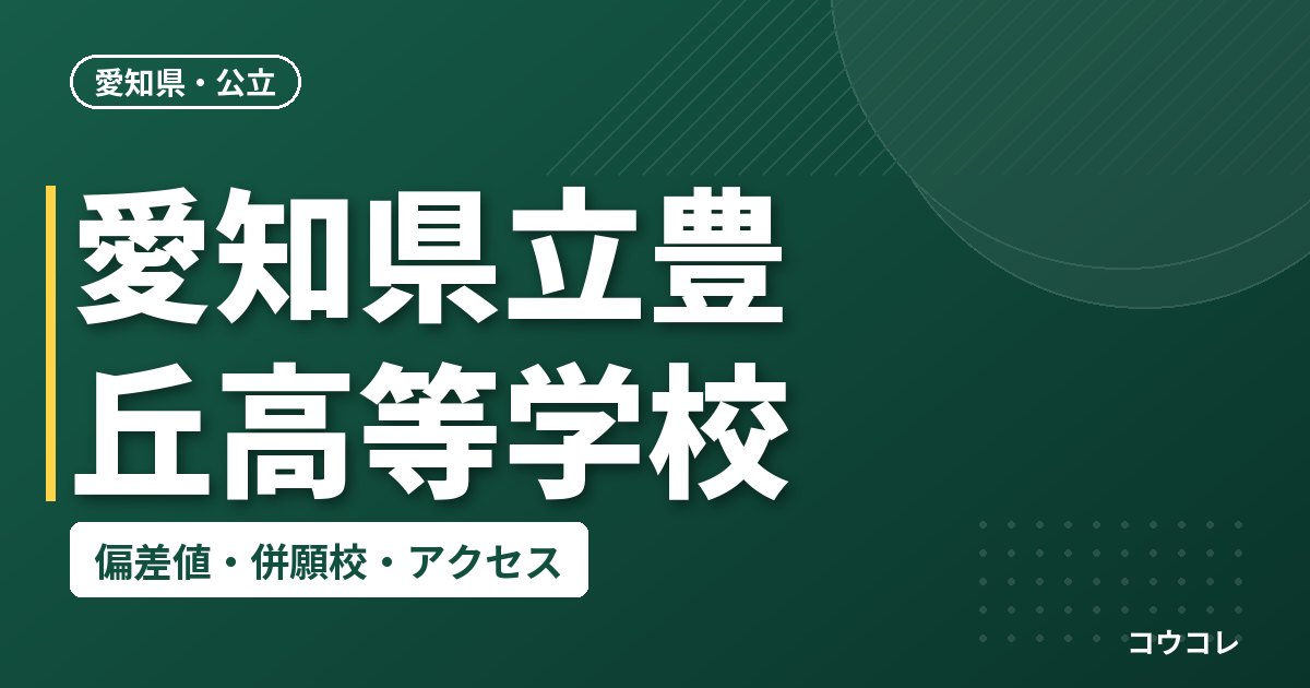 愛知県立豊丘高等学校の偏差値・併願校・アクセス