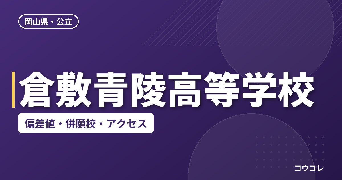 倉敷青陵高等学校の偏差値・併願校・アクセス