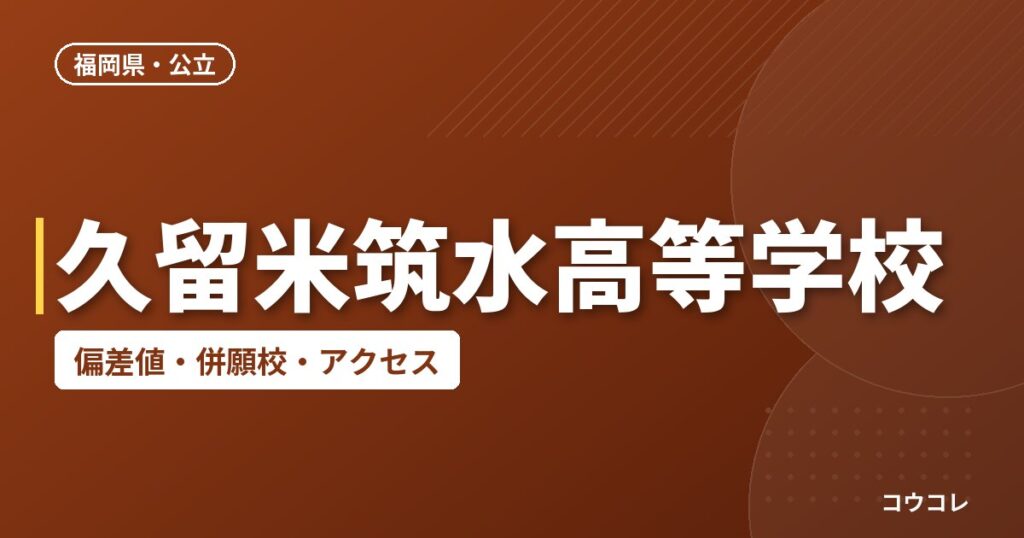 久留米筑水高等学校の偏差値・併願校・アクセス