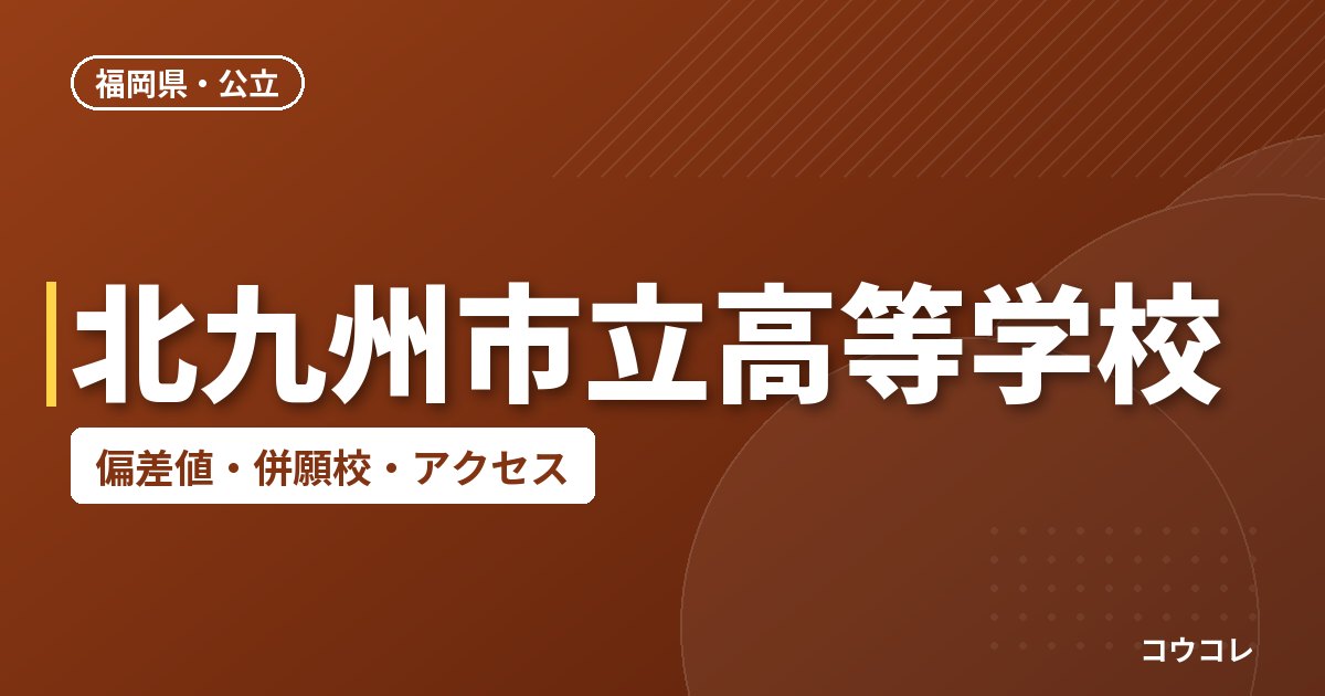 北九州市立高等学校の偏差値・併願校・アクセス
