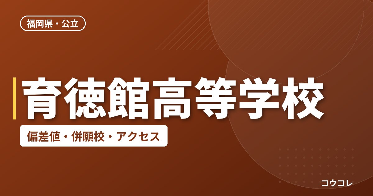 育徳館高等学校の偏差値・併願校・アクセス