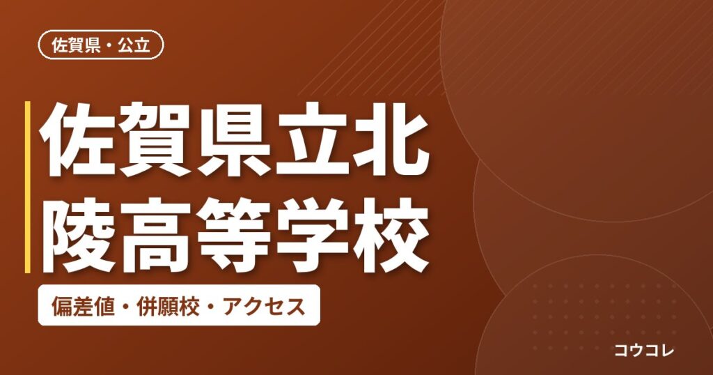 佐賀県立北陵高等学校の偏差値・併願校・アクセス