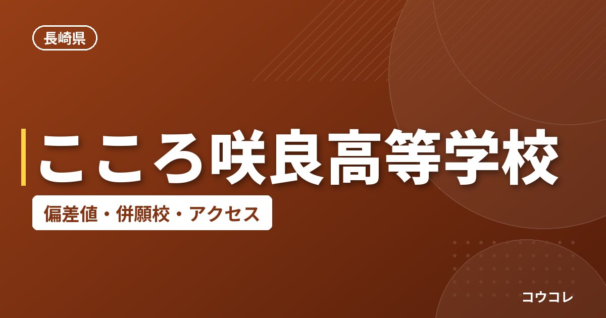 こころ咲良高等学校の偏差値・併願校・アクセス