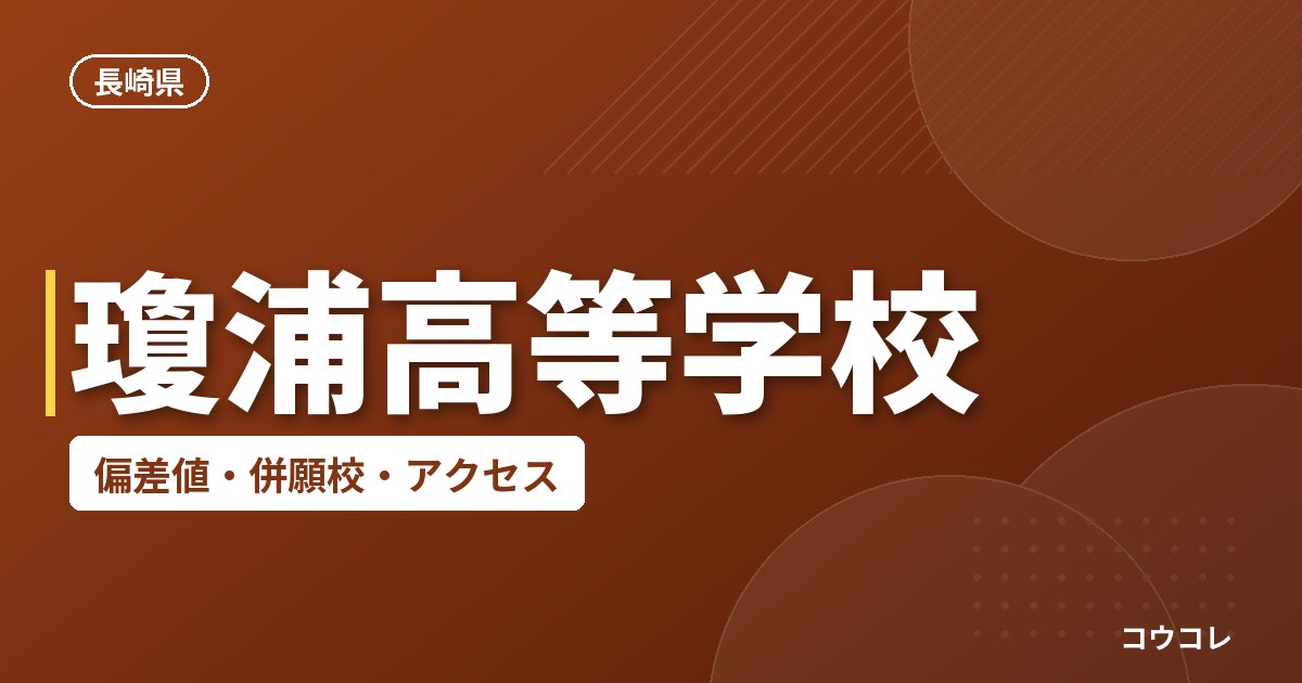 瓊浦高等学校の偏差値・併願校・アクセス