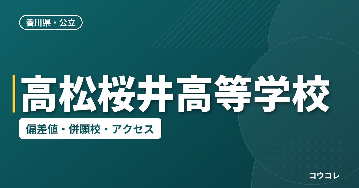 高松桜井高等学校の偏差値・併願校・アクセス