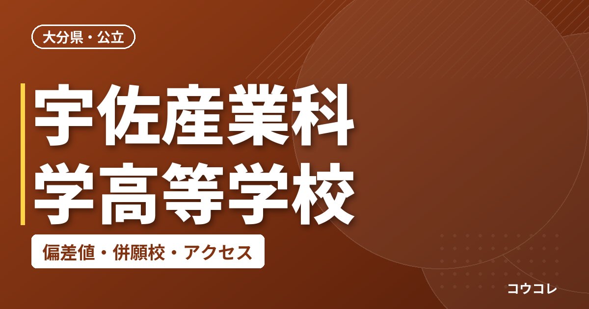 宇佐産業科学高等学校の偏差値・併願校・アクセス