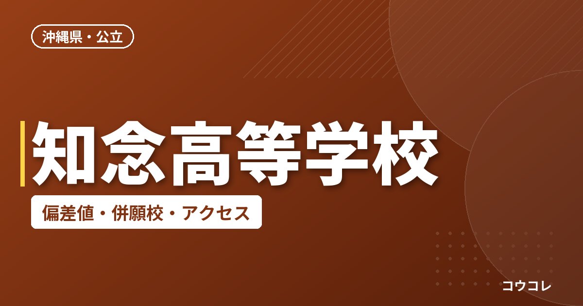 知念高等学校の偏差値・併願校・アクセス