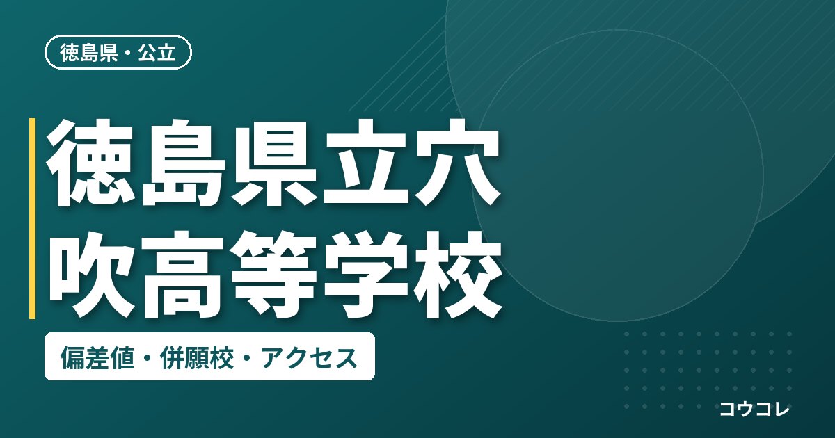 徳島県立穴吹高等学校の偏差値・併願校・アクセス