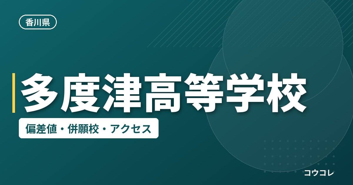 多度津高等学校の偏差値・併願校・アクセス