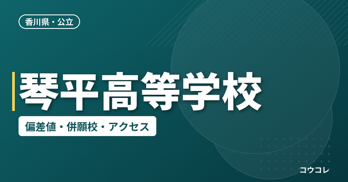 琴平高等学校の偏差値・併願校・アクセス
