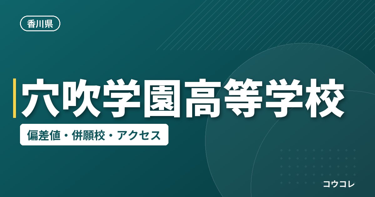 穴吹学園高等学校の偏差値・併願校・アクセス