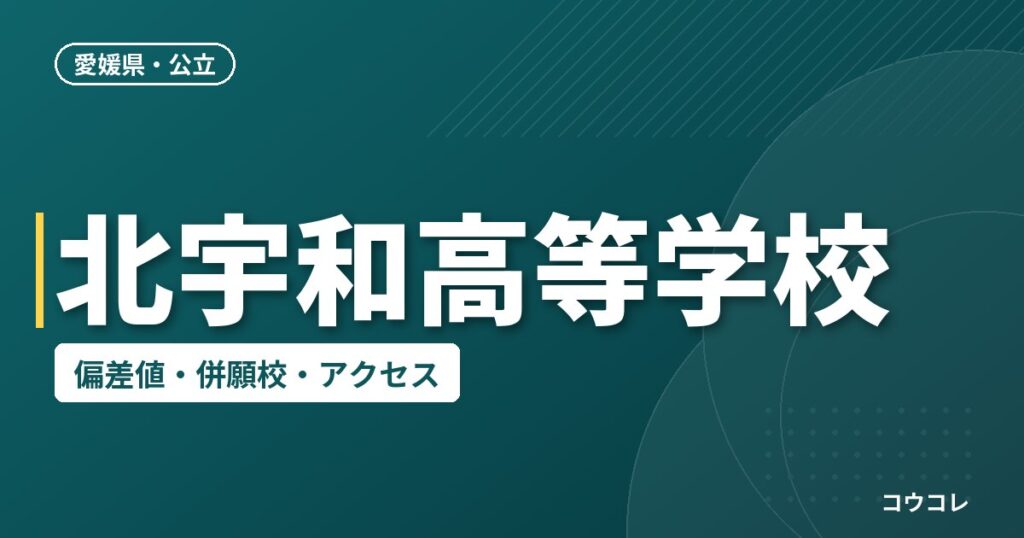北宇和高等学校の偏差値・併願校・アクセス