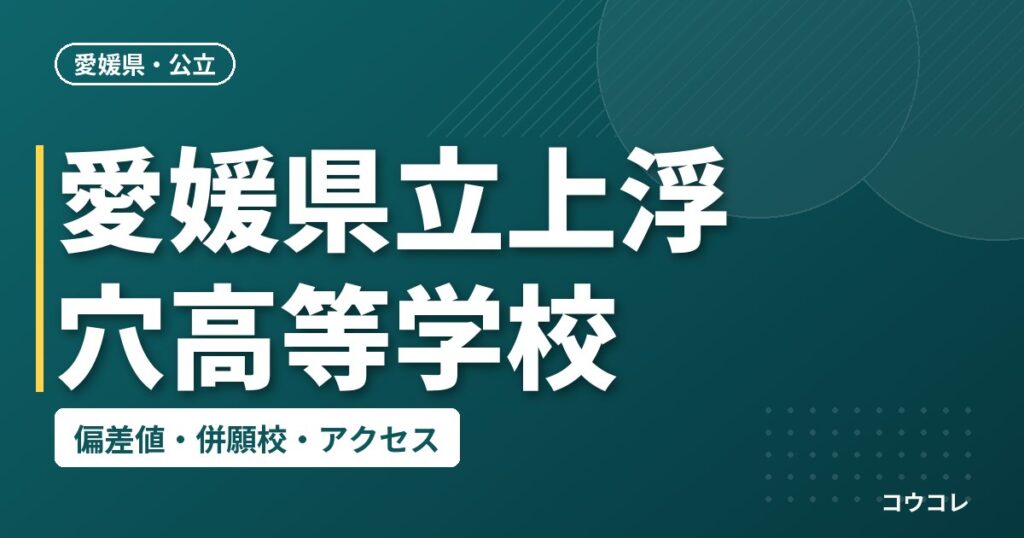 愛媛県立上浮穴高等学校の偏差値・併願校・アクセス