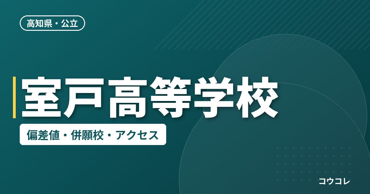 室戸高等学校の偏差値・併願校・アクセス