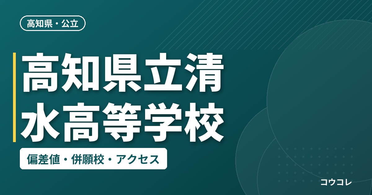 高知県立清水高等学校の偏差値・併願校・アクセス