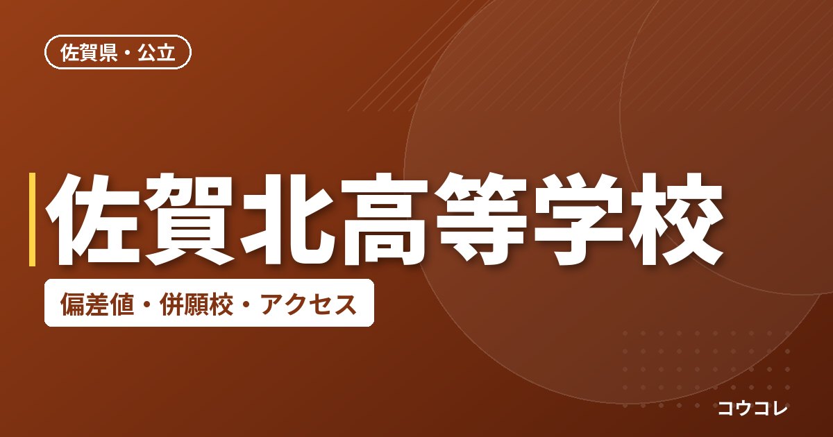 佐賀北高等学校の偏差値・併願校・アクセス