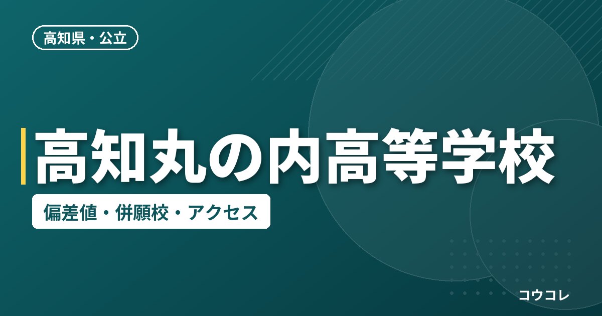 高知丸の内高等学校の偏差値・併願校・アクセス