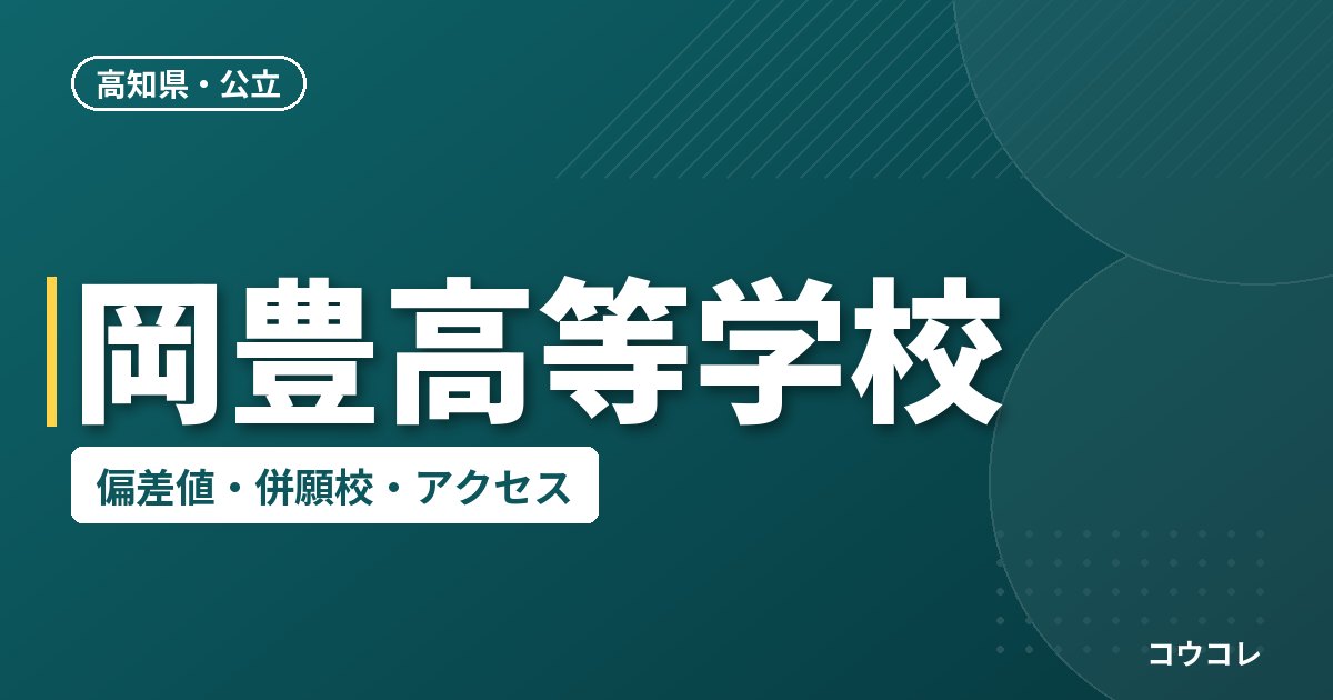 岡豊高等学校の偏差値・併願校・アクセス