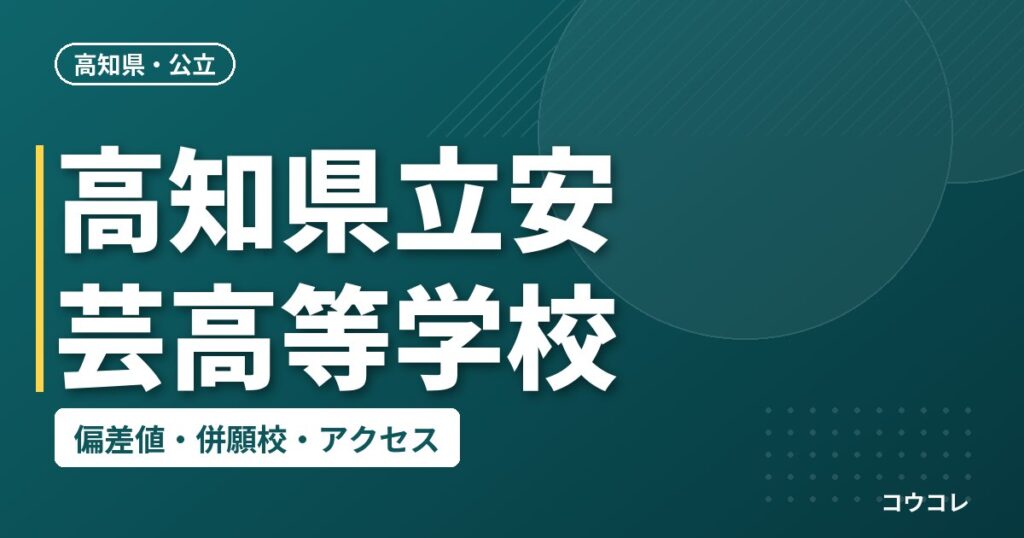 高知県立安芸高等学校の偏差値・併願校・アクセス