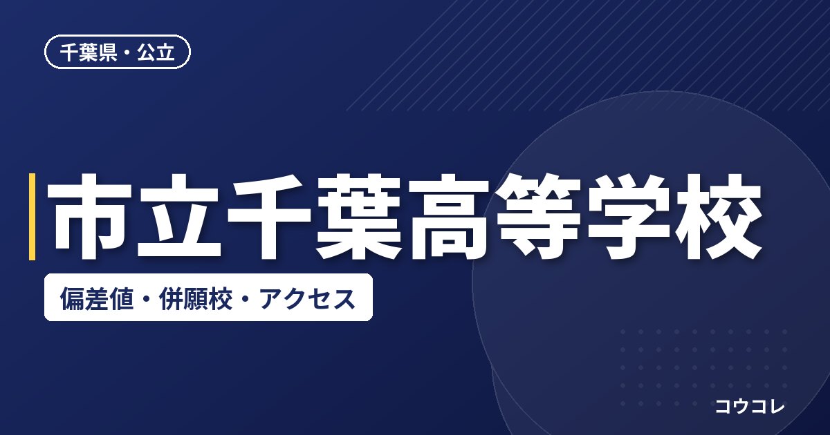市立千葉高等学校の偏差値・併願校・アクセス