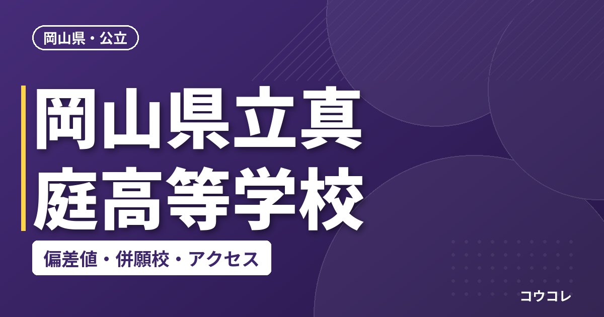 岡山県立真庭高等学校の偏差値・併願校・アクセス