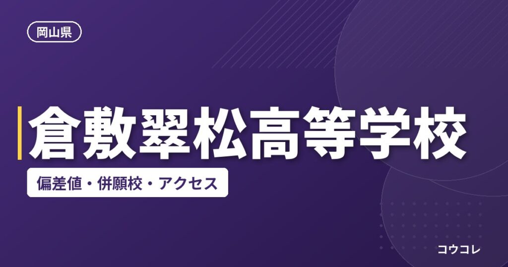 倉敷翠松高等学校の偏差値・併願校・アクセス