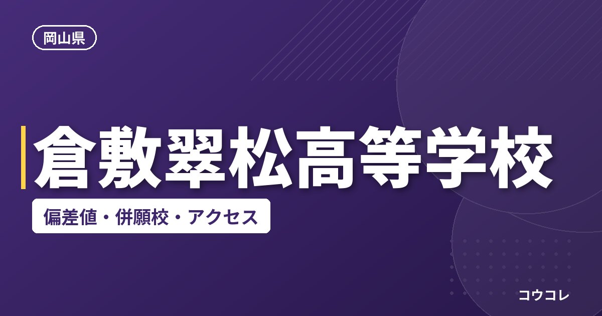 倉敷翠松高等学校の偏差値・併願校・アクセス