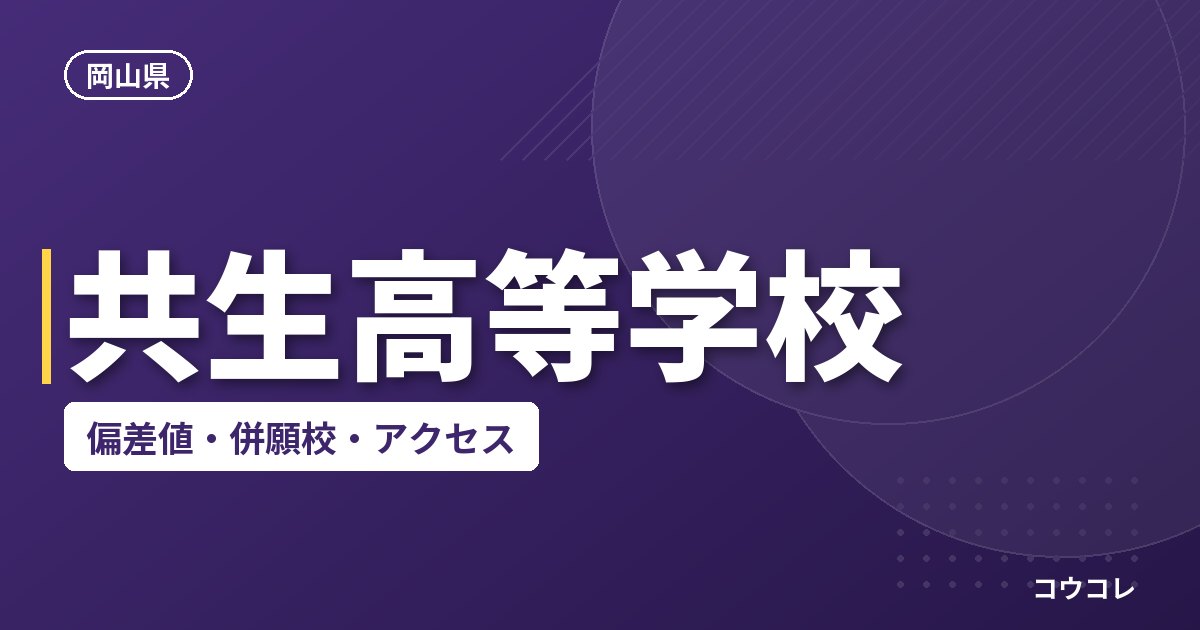 共生高等学校の偏差値・併願校・アクセス