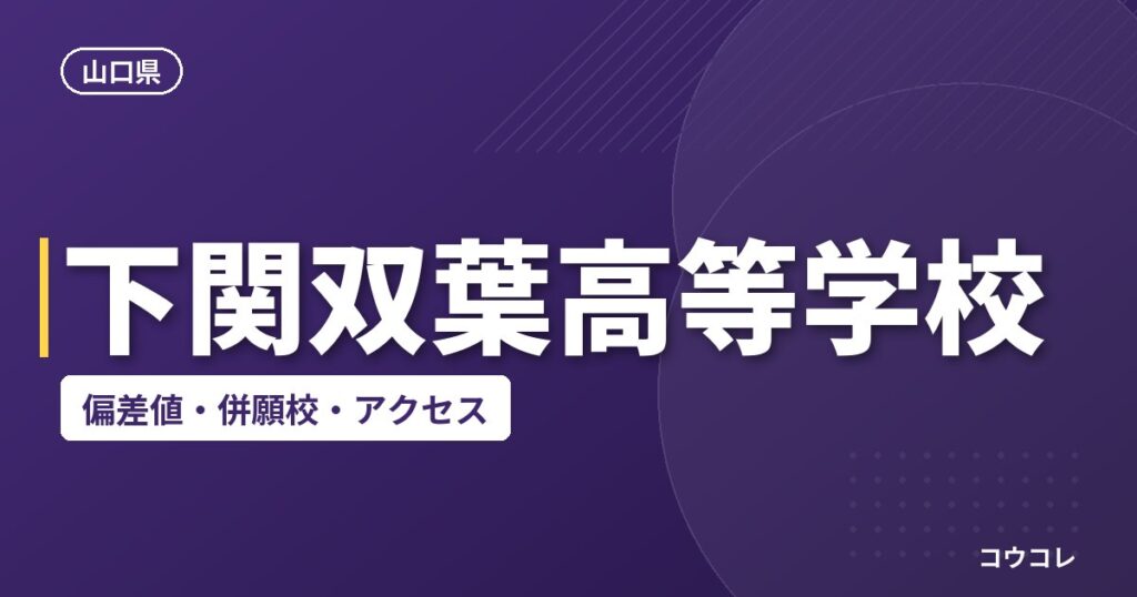 下関双葉高等学校の偏差値・併願校・アクセス