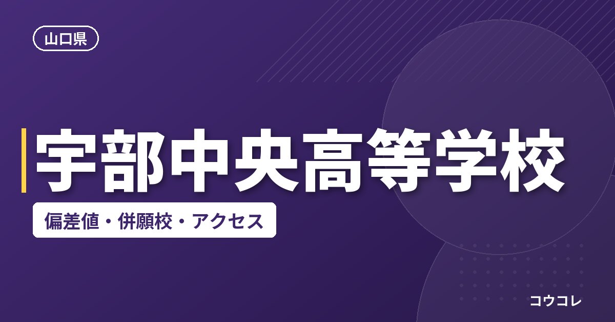 宇部中央高等学校の偏差値・併願校・アクセス