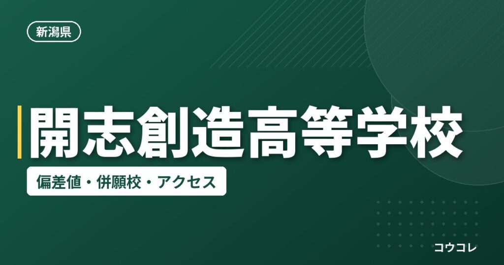 開志創造高等学校の偏差値・併願校・アクセス