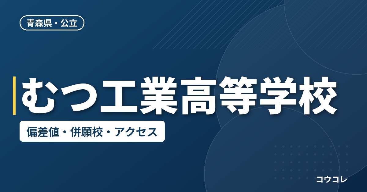 むつ工業高等学校の偏差値・併願校・アクセス