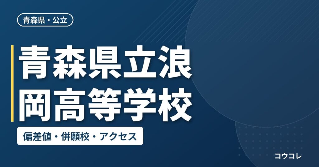 青森県立浪岡高等学校の偏差値・併願校・アクセス