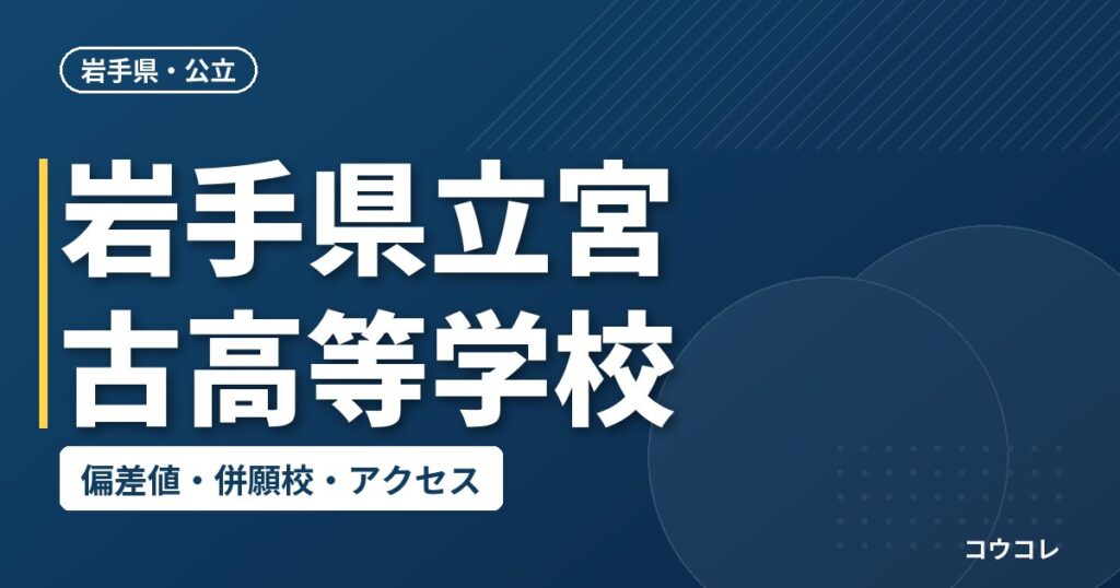 岩手県立宮古高等学校の偏差値・併願校・アクセス