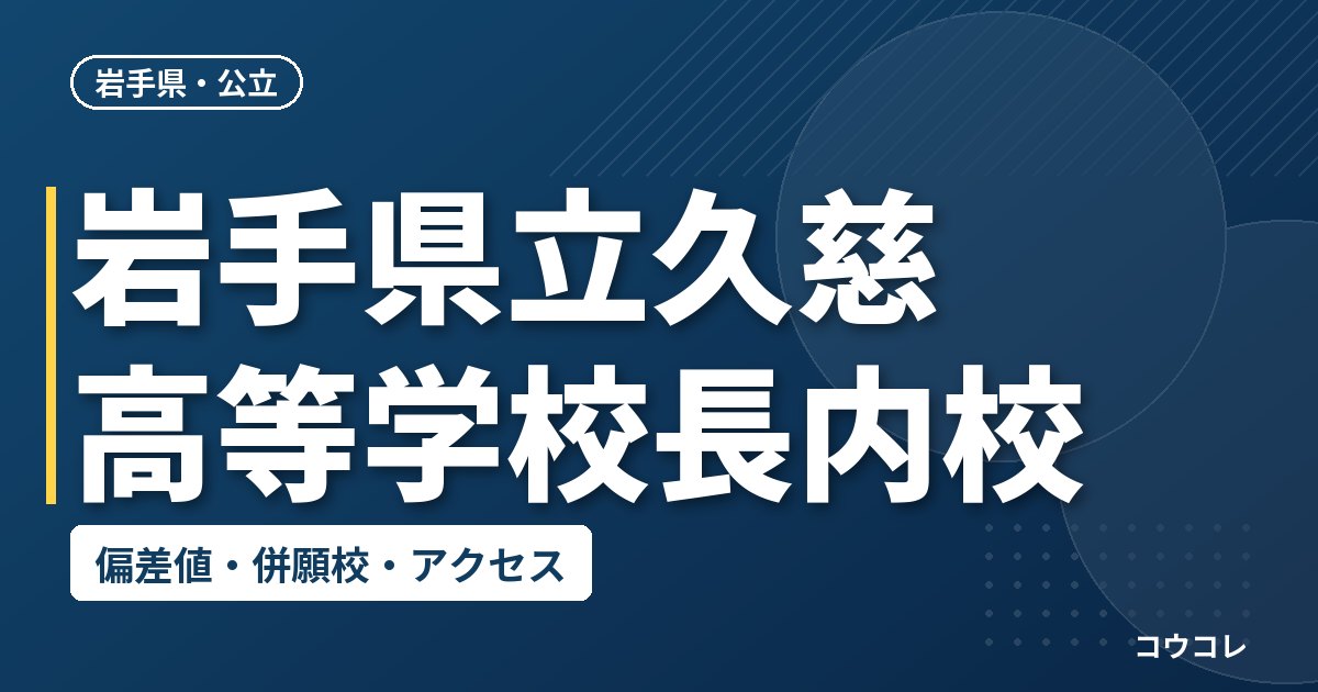 岩手県立久慈高等学校長内校の偏差値・併願校・アクセス
