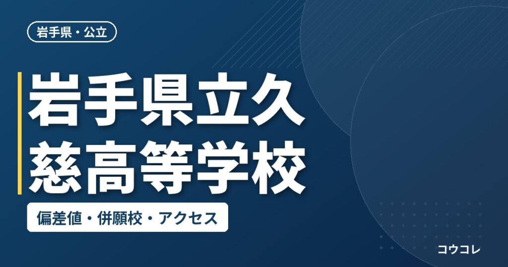 岩手県立久慈高等学校の偏差値・併願校・アクセス