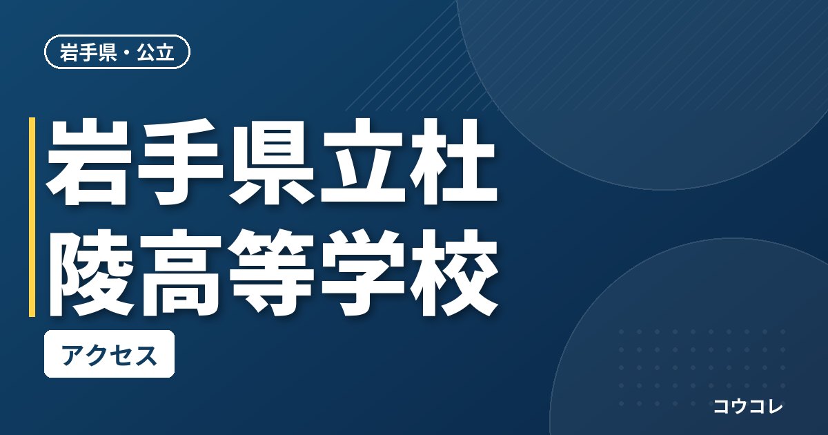 岩手県立杜陵高等学校のアクセス