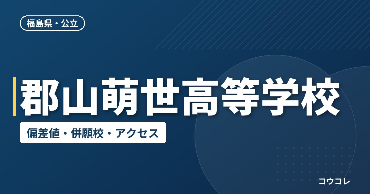 郡山萌世高等学校の偏差値・併願校・アクセス