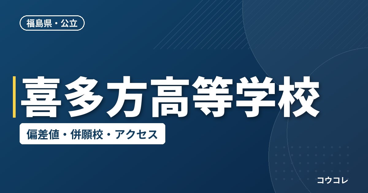 喜多方高等学校の偏差値・併願校・アクセス