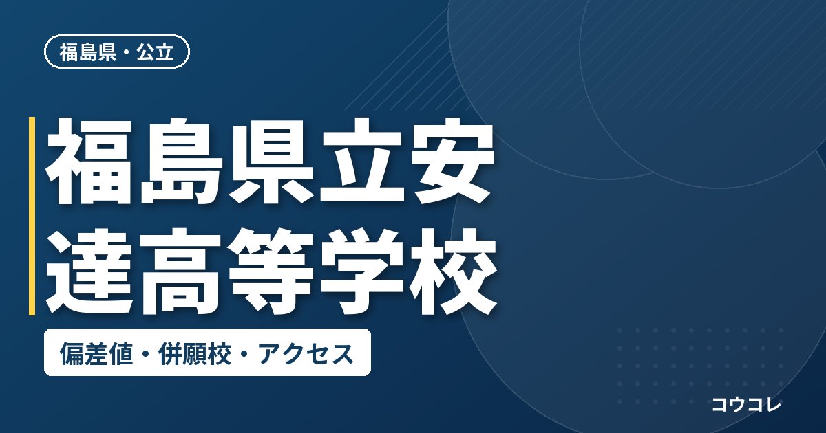 福島県立安達高等学校の偏差値・併願校・アクセス