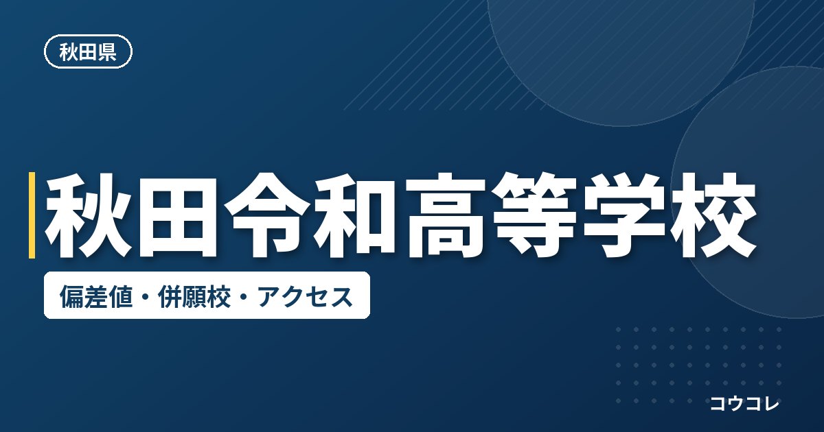秋田令和高等学校の偏差値・併願校・アクセス