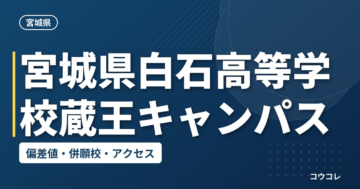 宮城県白石高等学校蔵王キャンパスの偏差値・併願校・アクセス