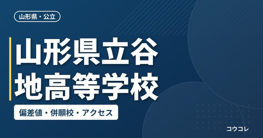 山形県立谷地高等学校の偏差値・併願校・アクセス