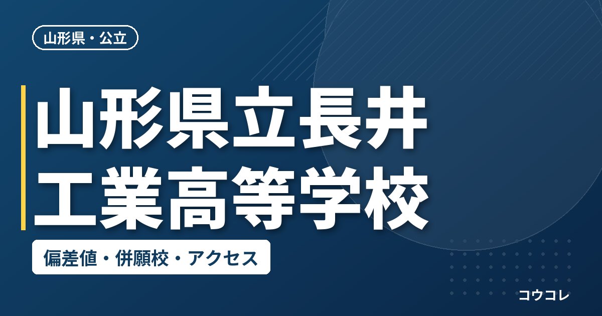 山形県立長井工業高等学校の偏差値・併願校・アクセス