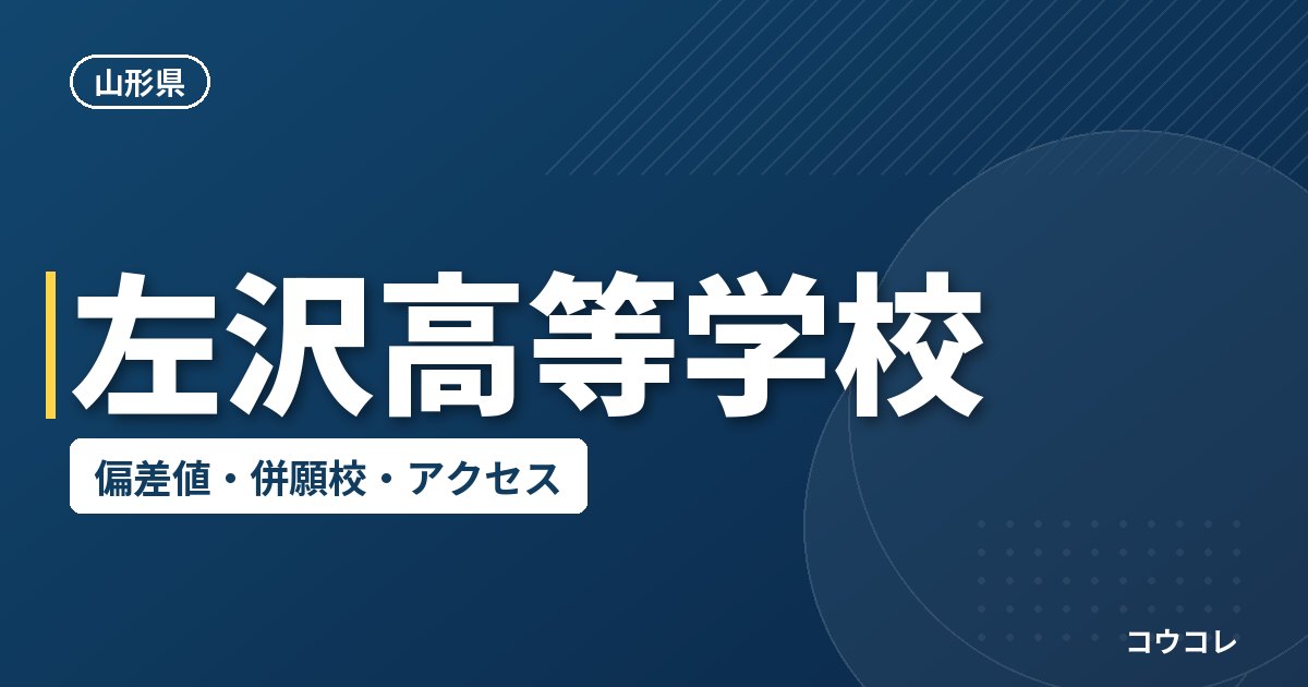 左沢高等学校の偏差値・併願校・アクセス