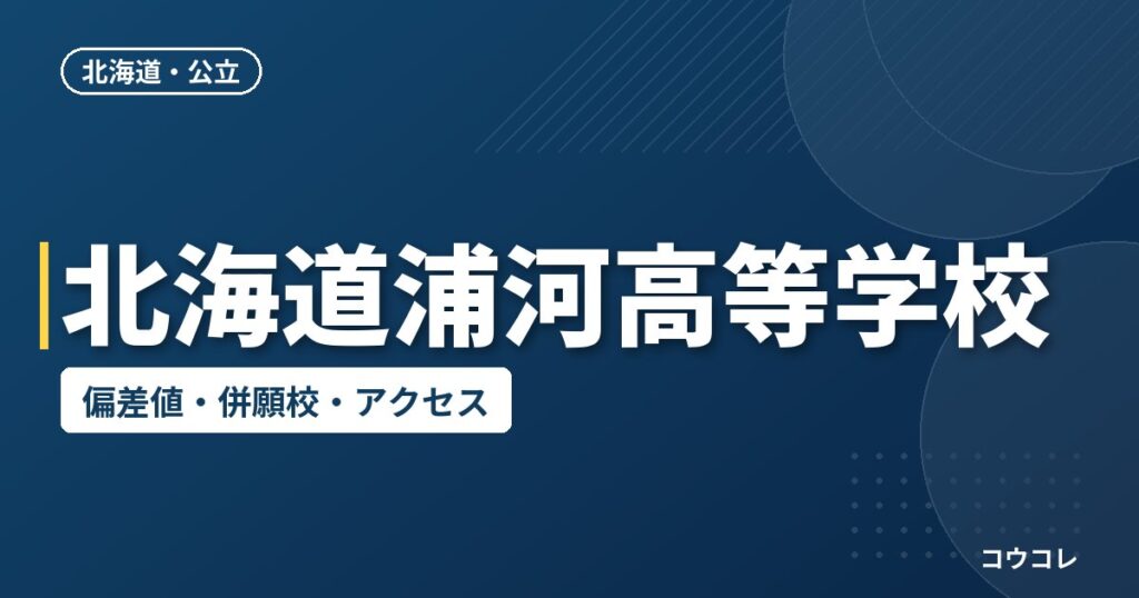 北海道浦河高等学校の偏差値・併願校・アクセス