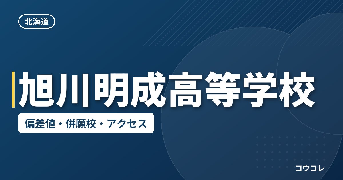 旭川明成高等学校の偏差値・併願校・アクセス